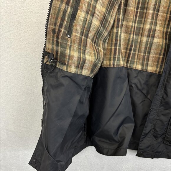 Woolrich Wool Lined Field Coat Mens Sz XL Black Plaid Hood Zip Guide Field 16038 - Picture 11 of 16